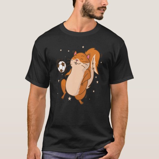 リスの遊サッカーツリー齧歯動物 Tシャツ (正面)