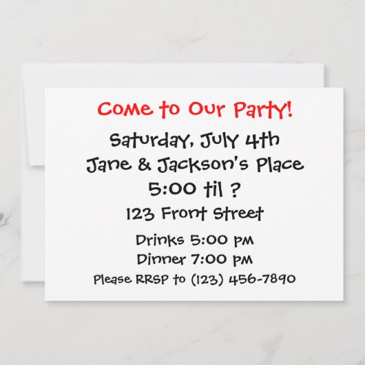 リスの遊ピアノ 招待状 (裏面)