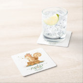 リスの野生の赤ちゃん新生児 スクエアペーパーコースター (インサイチュ)