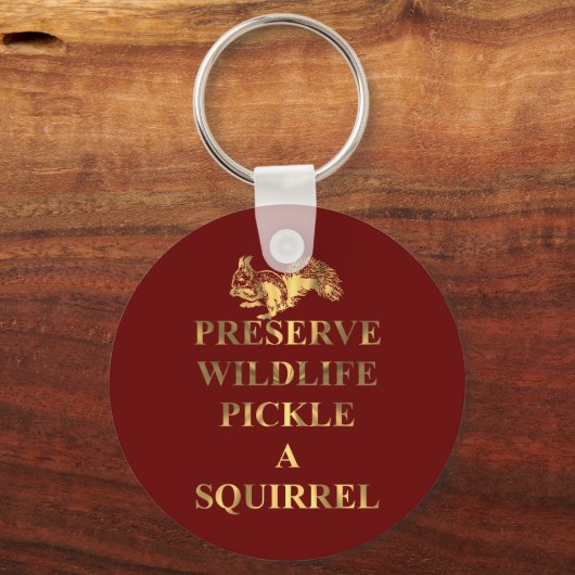 リスの野生生物の漬物を保存する キーホルダー (正面)