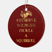 リスの野生生物の漬物を保存する セラミックオーナメント (左)