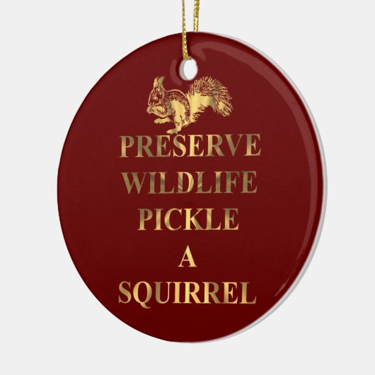 リスの野生生物の漬物を保存する セラミックオーナメント (左)