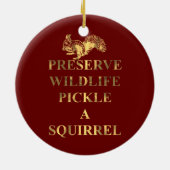 リスの野生生物の漬物を保存する セラミックオーナメント (裏面)