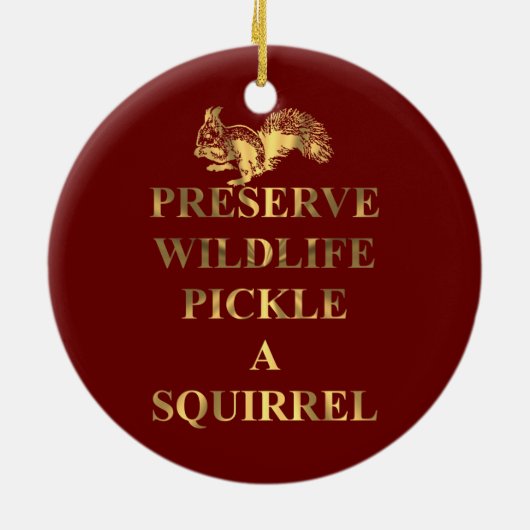 リスの野生生物の漬物を保存する セラミックオーナメント (裏面)