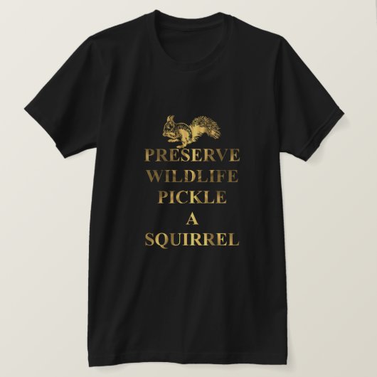 リスの野生生物の漬物を保存する Tシャツ (デザイン正面)