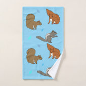 リスの青 バスタオルセット (ハンドタオル)