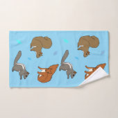 リスの青 バスタオルセット (ハンドタオル)