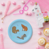 リスの青 ペーパープレート (パーティー)