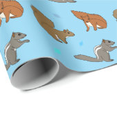 リスの青 ラッピングペーパー (ロールコーナー)