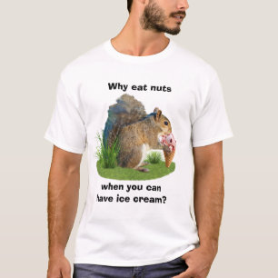リスの食べ物のアイスクリームコーン Tシャツ