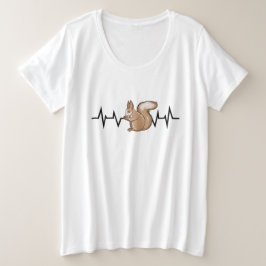リスの鼓動 リス好き プラスサイズTシャツ