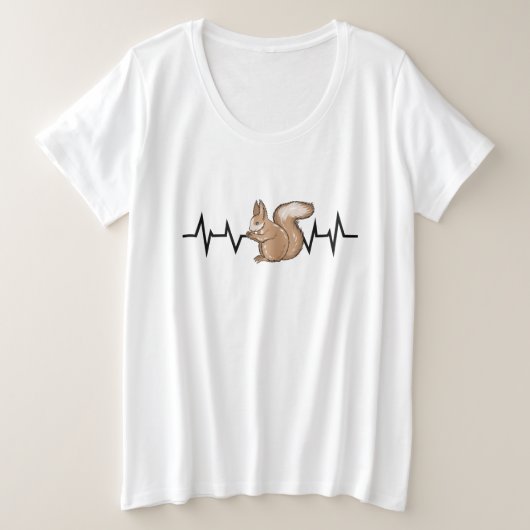 リスの鼓動 リス好き プラスサイズTシャツ (デザイン正面)