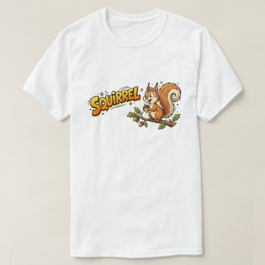 リスのTシャツ 面白い ADHD 注意散漫 コミックアート Tシャツ (デザイン正面)