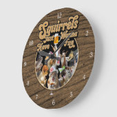 リスは大きな時計を持ちたいおもしろい ラージ壁時計 (傾斜)