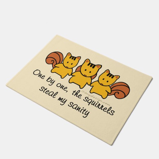 リスは私の正気のことわざを盗おもしろいむ ドアマット (アングル)