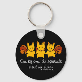 リスは私の正気を盗む黒 キーホルダー