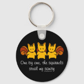 リスは私の正気を盗む黒 キーホルダー (裏面)