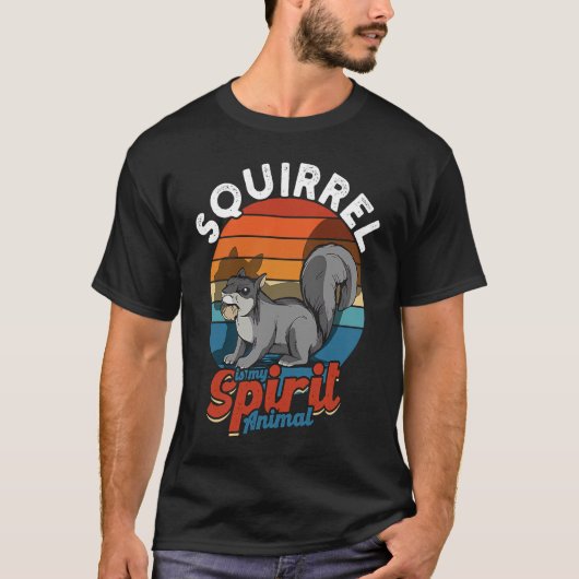 リスは私の精神の動物リス精神アニメーション Tシャツ (正面)