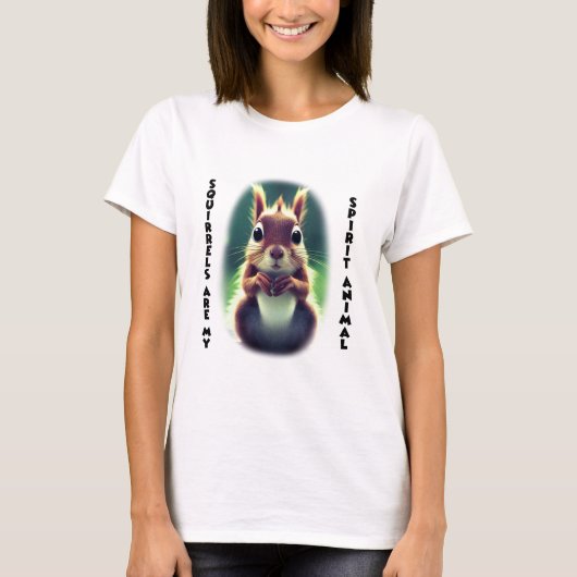 リスは私の精神動物女性の基本T士である Tシャツ (正面)