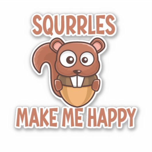 リスは私を幸せなヴィンテージリス シール (正面)