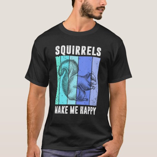 リスは私を幸せリスおもしろいル恋人ヴィンタ Tシャツ (正面)