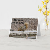 リスは自分の「60番目」の誕生日を信じることができない カード (黄色い花)