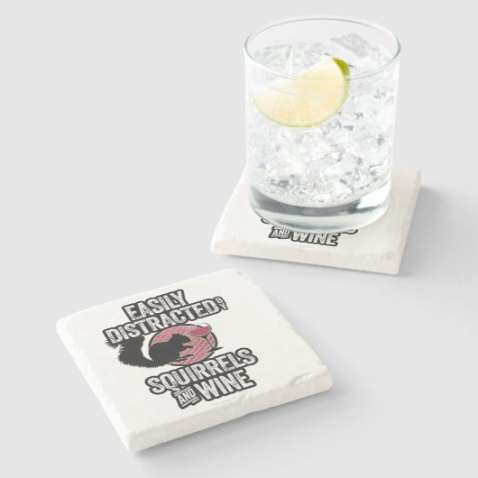 リスやワインに気を取られやすい ストーンコースター (横)