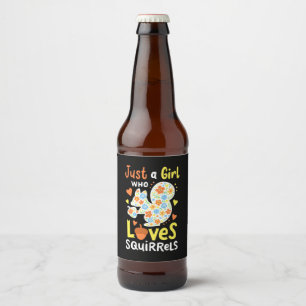 リスや花が大好きな女の子 ビールラベル