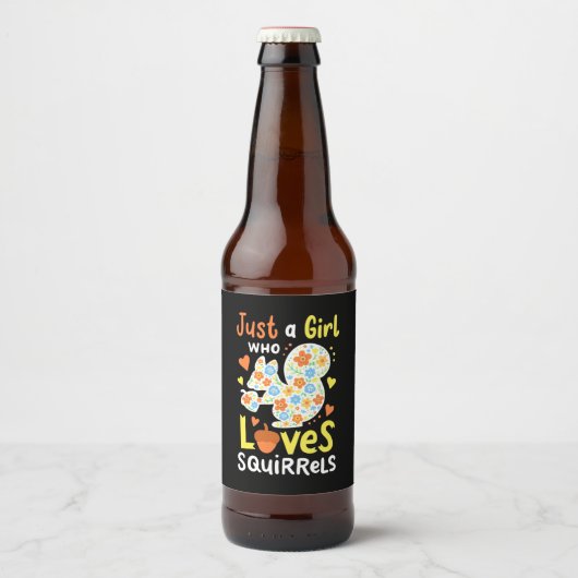 リスや花が大好きな女の子 ビールラベル (正面)