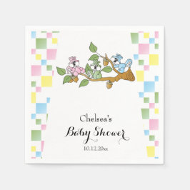 リスよくはしゃぐル赤ちゃんシャワーテーマ スタンダードカクテルナプキン