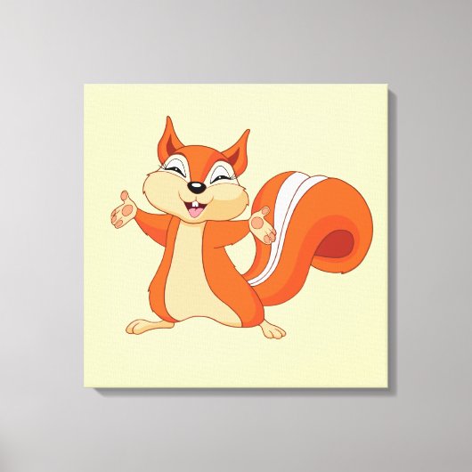 リスよくはしゃぐル キャンバスプリント (正面)