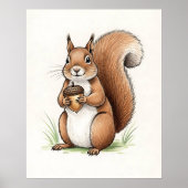 リスよくはしゃぐレルウッドランド子供部屋 ポスター (正面)