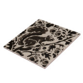 リスろうけつ染めストーンウェア森林動物タンブラウン タイル (側面)