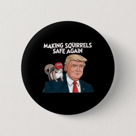 リスを再び安全にするトランプ2024 缶バッジ (正面)