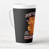 リスを愛する女の子 カフェラテマグ (左アングル)