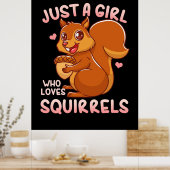 リスを愛する女の子 ポスター (キッチン)