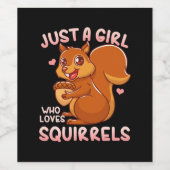 リスを愛する女の子 ワインラベル (シングルラベル)