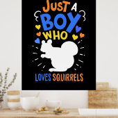 リスを愛する少年 ポスター (キッチン)