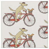 リスを持つサイクリング犬 ファブリック (クローズアップ)