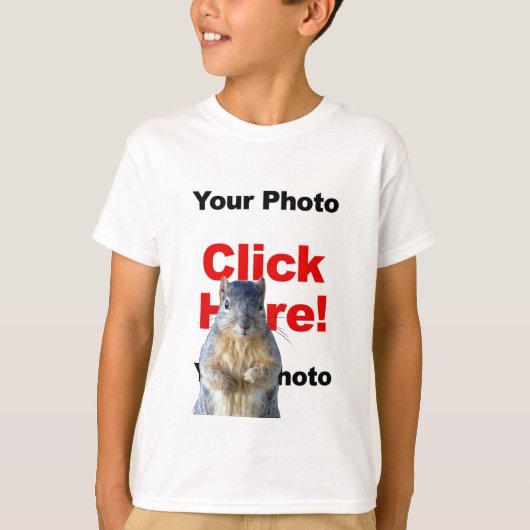 リスを追加するカスタムフォトキッズTシャツ Tシャツ (正面)