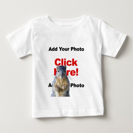 リスを追加するカスタムフォト ベビー長袖Tシャツ ベビーTシャツ (正面)