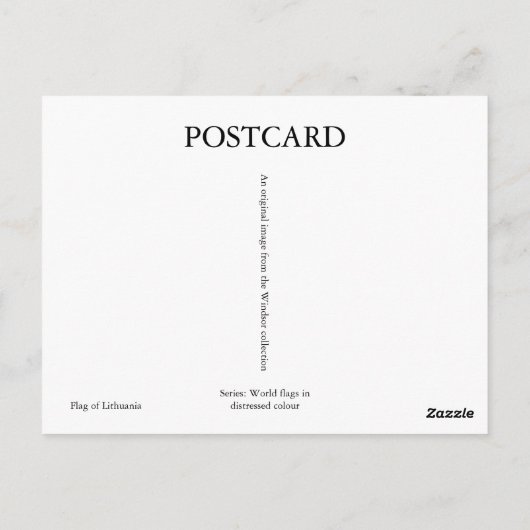 リスアニアの動揺してなリトアニアの旗 ポストカード (裏面)