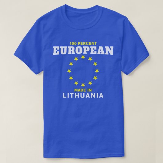 リスアニアのTシャツでなされる100%ヨーロッパ人 Tシャツ (デザイン正面)