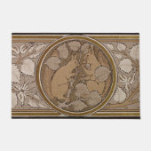 リスアールデコ焼き砂茶色のウォルタークレーン ドアマット (正面)