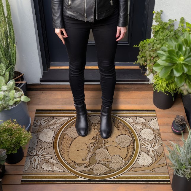 リスアールデコ焼き砂茶色のウォルタークレーン ドアマット (クリエイターアップロード済み)