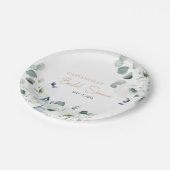 リスイアンサス イボリー ボタニカル ブライダル シャワー ペーパープレート (アングル)