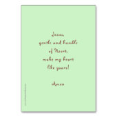 リスイュー祈りの言葉カードのサン・テリーズ テーブルナンバー (裏面)