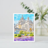 リスイユーフランス有名な旅行プレイスウォーターカラー ポストカード (スタンド正面)