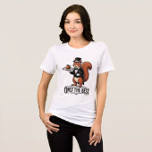 リスウェイター「最高級のみ」どんぐりアート トライブレンドTシャツ (正面全面)