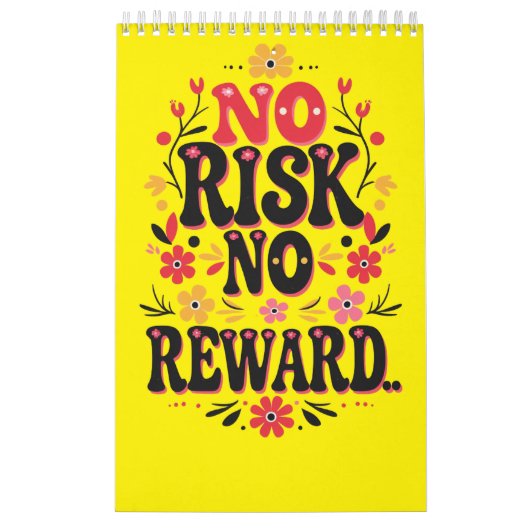 リスクなし、報酬なしはっきりした- やる気を起こさせる カレンダー (カバー)